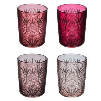 Set de 4 pahare joase Ayla 350 ml sticla roz 213949A