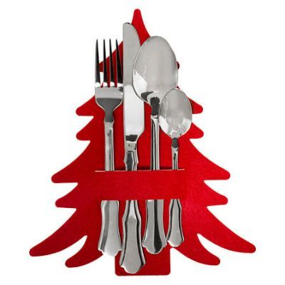 Set de 4 suporturi rosii pentru tacamuri de Craciun175993 A
