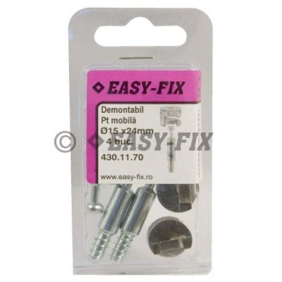 Set demontabil cu excentric FI 15X16 tija autofiletanta 24mm 4BUC/ Blister 23991