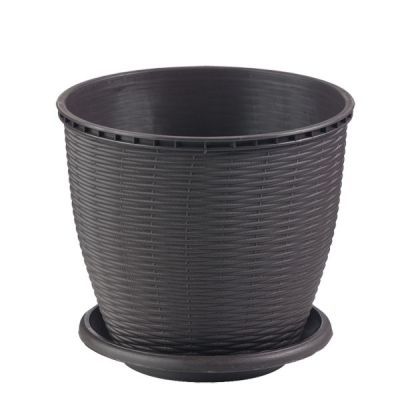 Set ghiveci + farfurie ratan 10+1 9L wenge Cri