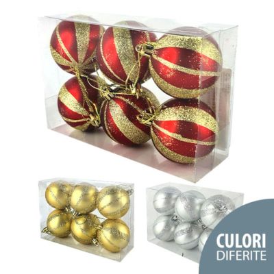 Set globuri de craciun 6 pcs 6 cm S391