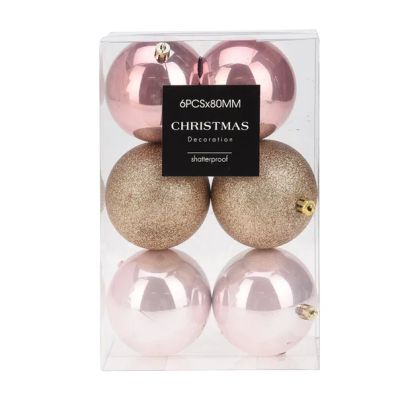 Set globuri de craciun 6 pcs 8 cm AVS100830
