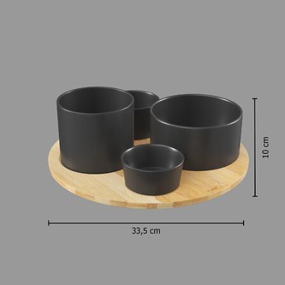 Set gustare din bambus negru din 5 piese 176917