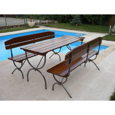 Set mobilier gradina LINZ lemn lacuit