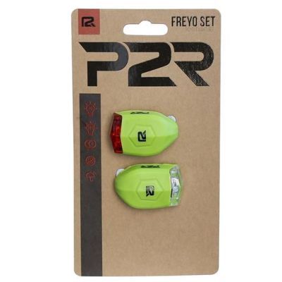 Set lumini bicicleta P2R freyo verde lime P2R-P20006