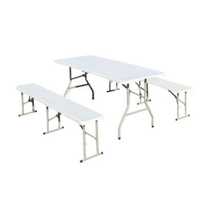 Set masa cu 2 banci plastic pliabile DMBP001-HR Set masa cu 2 banci plastic pliabile DMBP001-HR