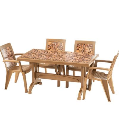Set masa Decor 80X140 TEK KM+6 scaune DECOR87X59X59 TEK Km