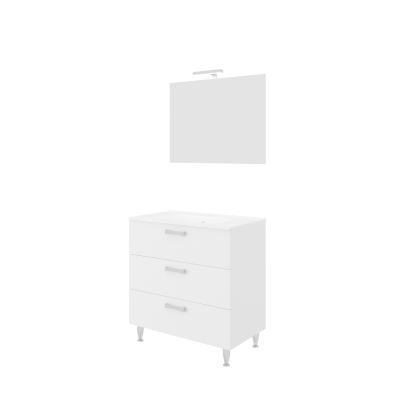 Set mobiliar baie Tokyo 80/F00 210EL Lamp 906024 Baza 3 sertare lavoar 80cm+Oglinda 60x80+Lampa LED saturn FSC MI