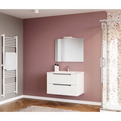 Set mobilier baie Ibiza80C F00 210EL Lamp906024 Baza suspendata 2 sertare lavoar 80cm carcasa alb
