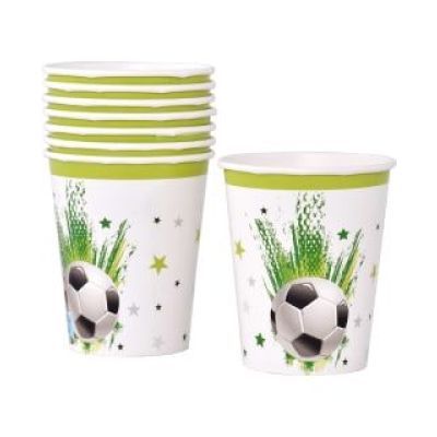 Set pahar din carton football with stars pm-kd01og-037201