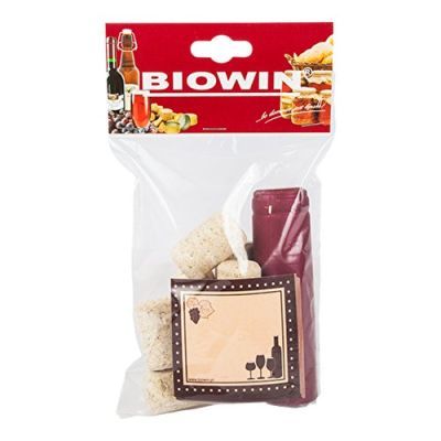 Set pentru butelii: dopuri + etichete + capace - 8 buc