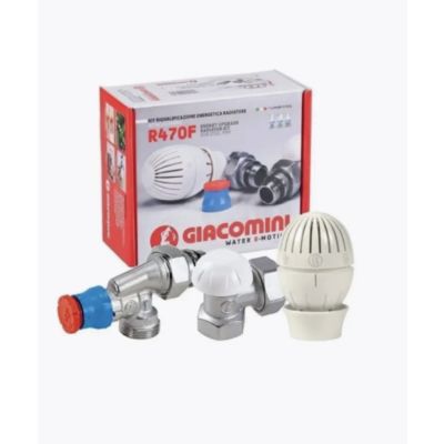 Set robinet tur-retur 1/2*3 piese termostat cupru Giacomini 10821333