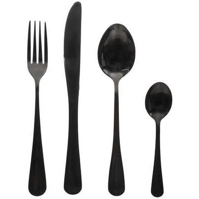 Set tacamuri cu16 piese, din otel inoxidabil, negre 154001