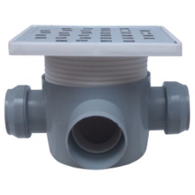 Sifon pardoseala patrat cu inaltator si 2INTRARI SP-H75-160-3 672528