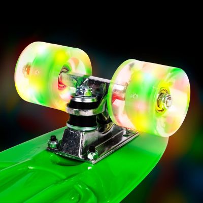 Skateboard cu roti din silicon, verde, G-185