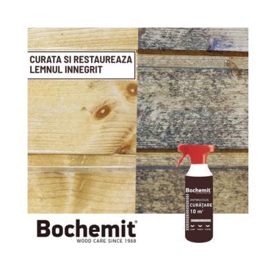 Solutie antimucegai Bochemit, pentru curatare lemn innegrit, interior / exterior, 0.5 L