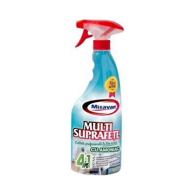 Solutie pentru curatarea multisuprafetelor, cu amoniac, Misavan 4 in 1, 0.75 L