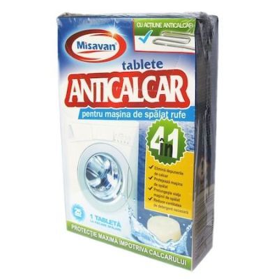 Tablete anticalcar Misavan 4 in 1 pentru masina de spalat, 24 tablete/cutie