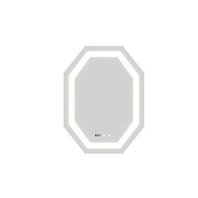 SPR224 Oglinda cu retroiluminare LED cu touch dezaburire si ceas octogonala 750x1000