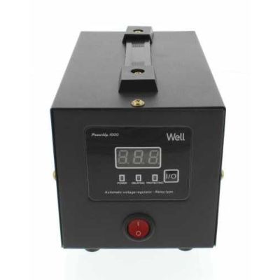 Stabilizator Automat de tensiune cu RELEU 1000VA negru Well Avr-rel-powerup1000-wl
