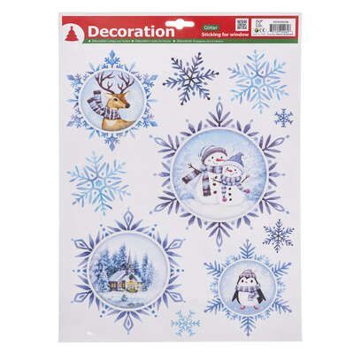 Stickere decorative de Craciun cu motive de iarna 29 x 37 cm 183754