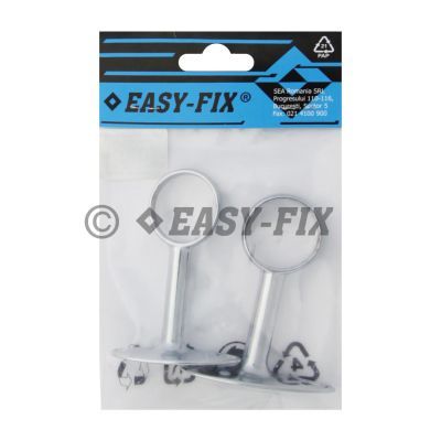 Suport bara haine FI 25mm cu suspendare interm scurt cromat 2BUC/ punga 28353