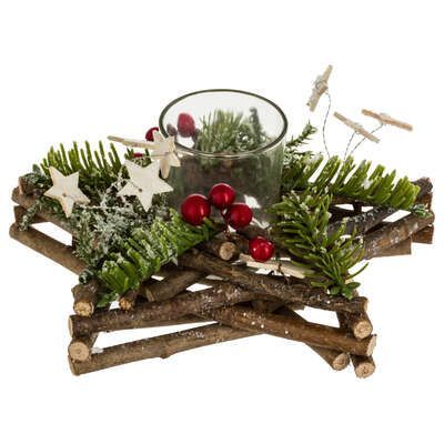 Suport decorativ de Craciun in forma de stea 20 x 8 cm 137158bo