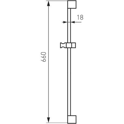 Suport DUS 28/650mm ABS cromat Rail1.0 Suport DUS 28/650mm ABS cromat Rail1.0
