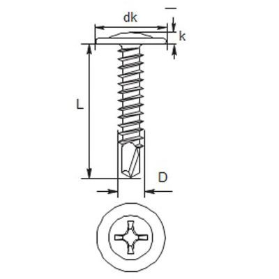 Surub c plat+sa autoforant 4.2x16 bx1000