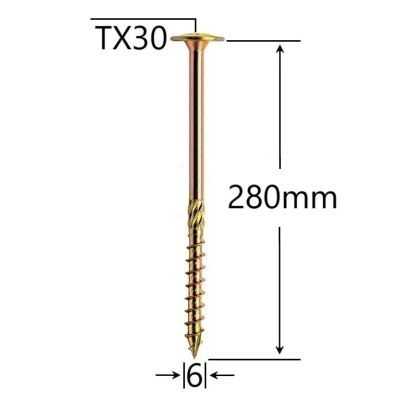 Surub constructii cu cap plat 6x280- 320628