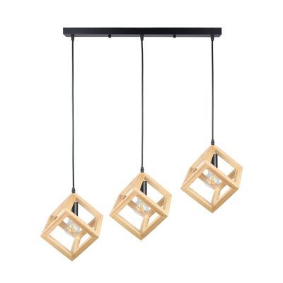 Suspensie RHOMBUS SP3, IP20, 220-240V, E27, negru, natur, metal, plastic KL113014