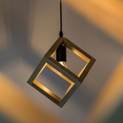 Suspensie RHOMBUS SP3, IP20, 220-240V, E27, negru, natur, metal, plastic KL113014