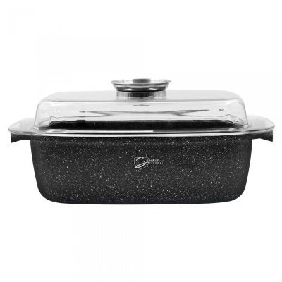 TAVA INalta cu capac din aluminiu pt cuptor 32cm