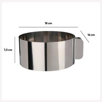 Tava rotunda extensibila din otel inoxidabil pentru tort 125015