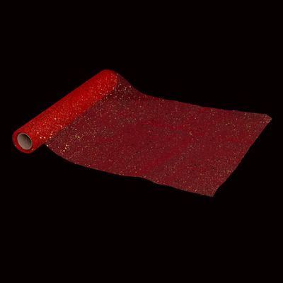Tesatura tul holografica cu sclipici 28 x 500 cm rosu 143779 RG