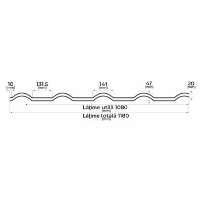 Tigla metalica Balcanic 35 RAL 7024 MAT 0.50mm