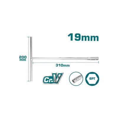 Total cheie tubulara cu maner in T 19mm 200x3 THTSW1906 Total cheie tubulara cu maner in T 19mm 200x3 THTSW1906