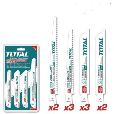 Total-Set lame fierastrau sabie pentru lemn si metal 150mm,200mm-10 buc TRSB1001