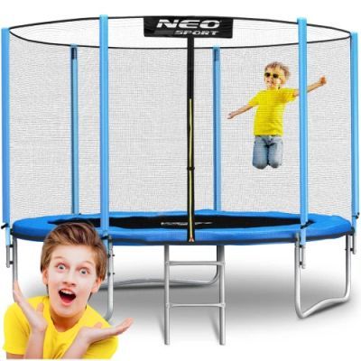 Trambulina de gradina 10ft/312cm cu plasa externa si scara Neo-Sport ns-10z181