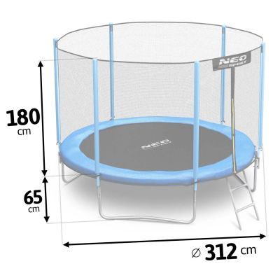 Trambulina de gradina 10ft/312cm cu plasa externa si scara Neo-Sport ns-10z181