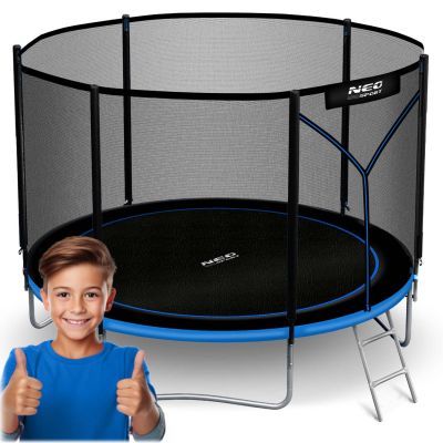 Trambulina de gradina de 183 cm cu plasa si scara pentru exterior Neo-Sport NS-06Z221