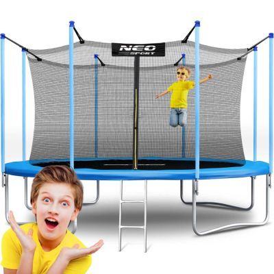 Trambulina de gradina profilata 12ft/374cm cu plasa interioara Neo-Sport Ns-12c231