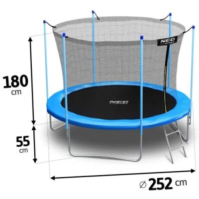 Trambulina de gradina profilata 8ft/252cm cu plasa interioara Neo-Sport Ns-08c231