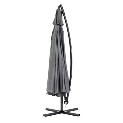Umbrela mare de gradina cu brat rabatabil, 3.5 m, gri, SL-UM002B