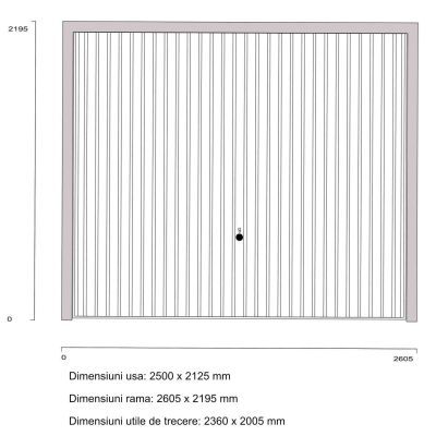 Usa garaj basculanta Hormann Light GSL, gri antracit (RAL 7016), 2500 x 2125 mm