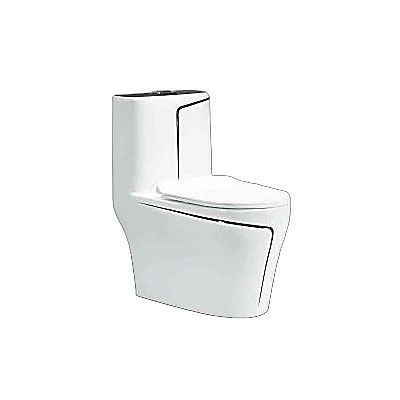 Vas wc monobloc dubla actionare, capac soft close PP, iesire orizontala, decor negru 2315N