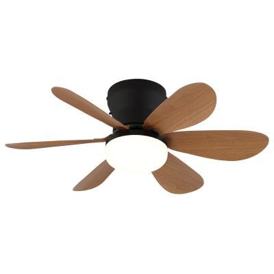 Ventilator de tavan negru mat cu efect de lemn 03625H Ventilator de tavan negru mat cu efect de lemn 03625H