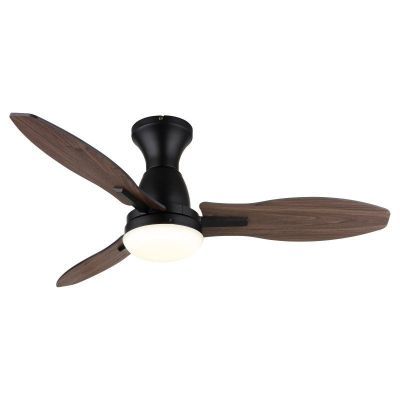 Ventilator de tavan,metal negru,plastic cu aspect de lemn - 03671B