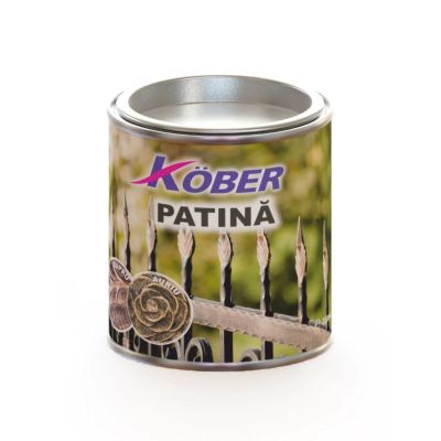 Vopsea Patina pentru fier forjat Kober, interior/exterior, auriu, 0.2 L