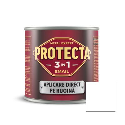 Vopsea alchidica pentru metal, Protecta 3 in 1, interior / exterior, alb, 0.5 L